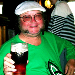 Enjoying a pint in Scotland